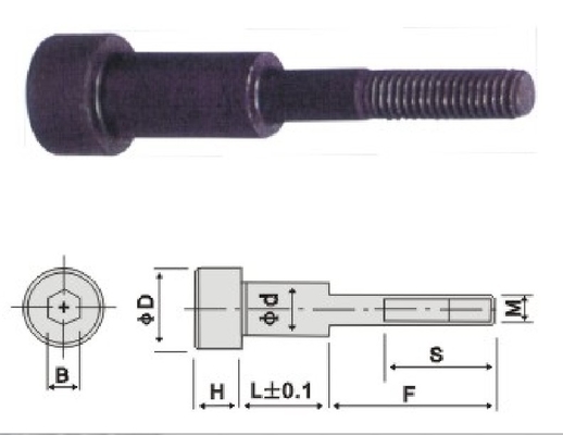 Perno de hombro de acero inoxidable del hexágono de los tornillos de hombro M48 SCM435 HRC 30