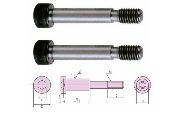 Perno de hombro de acero inoxidable del hexágono de los tornillos de hombro M48 SCM435 HRC 30