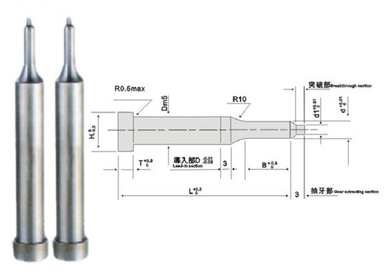 El espejo plástico del Pin 1,2344 del eyector del molde de ASTM pulió las piezas TiN Coating del molde de la precisión
